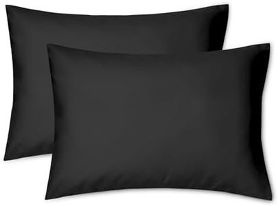 EXQ Home Toddler Pillowcases Zippered 13x18 Travel Pillow Case Set of 2, Small Pillow Case for Baby Pillow Sized 12x16, 13x18, Kids Pillowcases 2 Pack Machine Washable (Black)