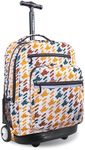 J World Sundance Laptop Rolling Backpack. Roller Bookbag with Wheels, Vivid Tweed, 20 Inch, Sundance Rolling Backpack Girl Boy Roller Bookbag