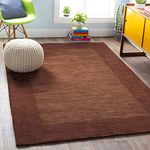 STYLEMEHOME RUGS Handwoven Persian Superfine Pure Wool Carpet with 1.0" inch Thickness (Color Brown C8 Size 5 X 7 Feet)