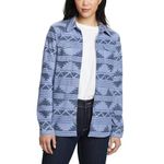 Eddie Bauer Women's Fast Fleece Shirt Jacket Button, Dusty Blue, XS