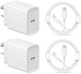 iPhone Fast Chargers【MFi Certified】 USB C Charger iPhone Charger Super Fast Charging 2Pack 20W USB-C Wall Charger Plug with USB-C to Lightning Cable 1.8m for iPhone 14/13/12/11/XS/XR/8/iPad