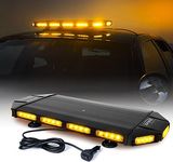 Xprite 27" Amber Emergency Strobe Light Bar, Black Hawk High Intensity LED Warning Security Roof Top Lightbar for Tow Trucks Construction Vehicle Patrol Cars Safety