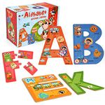 SYNARRY Wooden Puzzles for Kids Ages 3-5, ABC Learning for Toddlers Ages 3+, Sight Words Letter Puzzles Montessori Toys Educational for Preschool Boys Girls