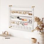 humberboat Hanging Jewelry Organizer Wall Mounted Earring Organizer and Necklace Holder- Acrylic Earring Display for studs, dangling, Necklace, Bracelet and Rings