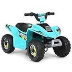 Costzon Kids ATV, 6V Battery Powered Electric Quad, Forward/Reverse Switch, Rear Wheeler Motorized Ride On Mini Vehicle Car for Toddlers Boys Girls, Ride on ATV (Blue)