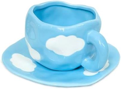 Noviko Cloud Mug with Saucer Ceramic Cloud Teacup for Girls Mum 11 oz