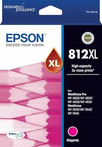 Epson 812XL - High Capacity - Ultra Magenta Ink Cartridge for XP-5100 WF-2860, Single Pack, C13T05E392