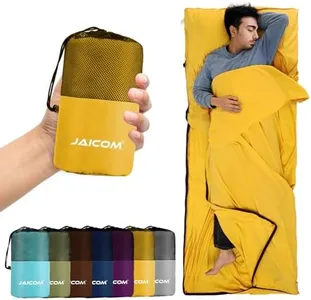 JAICOM Sleeping Bag Liner, Sleep Sack Travel Sheets, Two-Way-Zipper Expose Feet Separately, Lightweight for Single, Backpacking,Hotels & Hostels, Camping, Travel, Business