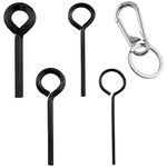 JianLing 1set Annular Allen Wrench Set Standard Dogging Key with Full Loop, Allen Wrench Door Key for Push Bar Panic Exit Devices (1pc 5/64 1pc 1/8 1pc 5/32 1pc 7/32 black circle and 1pc keychain)