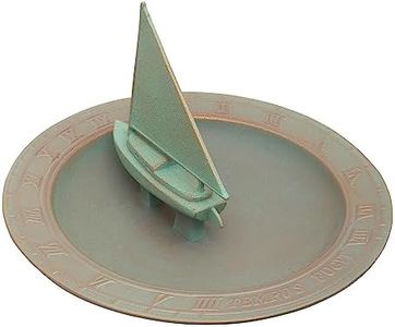 Whitehall Products Sailboat Sundial Birdbath, Copper Verdi