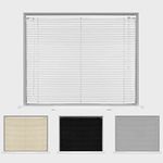 Caecus Made To Measure PVC Window Venetian Blinds - Easy Fit Home Office - Up To 45cm x 210cm - White