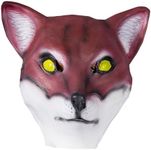 HMS Fox Animal Mask Latex, Red, One