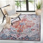 Wegital Area Rugs Living Room Bedroom Non-Slip Large Rugs Washable Short Pile Rug For Living Room Bedroom Dining Room Luxury Skin-Friendly Carpet Persian Pattern Boho Rug 80X160cm Orange