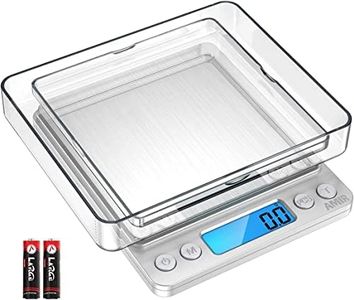 AMIR Digital Kitchen Scale 3000g 0.01oz/ 0.1g Pocket Cooking Scale Mini Food Scale Pro Electronic Jewelry Scale with Back-Lit LCD Display Tare & PCS Functions Stainless Steel Batteries Included