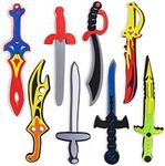 Super Z Outlet Assorted Foam Toy Swords for Children with Different Designs Including Ninja, Pirate, Warrior, and Viking (8 Pack)