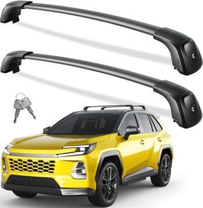 Wonderdriver 330lbs Lockable Roof Rack Cross Bars Compatible with 2026 Toyota RAV4, Heavy Duty Aluminum Roof Rails Crossbars Black Rooftop Cargo Carrier
