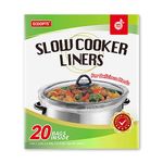 20 Bags Extra Large Slow Cooker Liners |Slow Cooker Bags Fits 6-10 QT Pot | Suitable for Oval & Round Pot, BPA Free (1 Pack 14"x 22" /Bags)