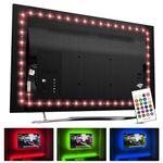 TV Backlight for 60 65 Inch, Hamlite USB Led TV Strip Light 15ft, Colors Changed by Remote, Dimmable Flexible Bias Lighting Work for TV/PC Monitor, Work for Home Decor or Party