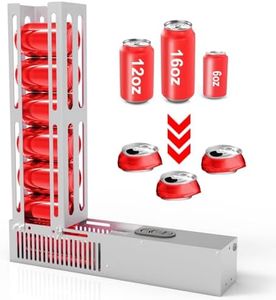 SIXRARI Automatic Electric Can Crusher for Recycling 6oz 12oz & 16oz Cans, Fill 8 cans at a Time, Automatic Can Eject, Heavy Duty Can Crushers for Recycling Aluminum Seltzer, Cola, Beer Cans (Silver)