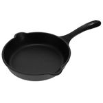 VICTORIA Induction Base Cast Iron Pan, 6.5 Inches, Black, 1 Piece