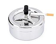 Round Push Down Ashtray with Spinni