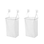 2 Pcs Wall Hanging Laundry Storage Basket Door Hanging Laundry Hamper Bag Foldable Laundry Organiser with Hook for Dirty Clothes