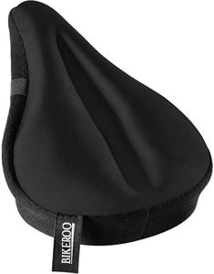 Bikeroo Comfort Bike Seat Cushion - Black Narrow Padded Gel Cover for Exercise, Mountain & Road Bikes, Universal Fit for Peloton & Stationary Bikes