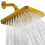 SparkPod Fixed Shower Head - High Pressure Rain - Luxury Modern Look - Easy No-Tool Installation - Perfect Adjustable Replacement for Your Bathroom Shower Heads (20 cm Square, Egyptian Gold)