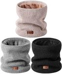 MSDC Neck Warmer Men 3 Pack,Snood for Women Thermal Thick Warm Fleece Lined Cold Weather,Neck Gaiters for Men Ski Face Mask Cover（Black,Oatmeal,Grey）