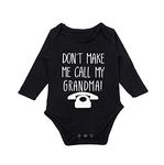 G-Amber Baby Boys Girls Romper Bodysuit Infant Funny Letter Long Sleeves Jumpsuit Outfit 0-3Months Don't Make Me Call My Grandma