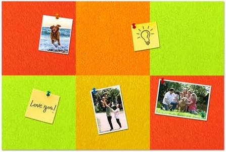 HULAVO Square Felt Cork Bulletin Board Tiles, Self Adhesive DIY Felt Pin Board for Wall 30" x 20" with 35 Pushpins for Office School Home Wall Decor Stickers Memos Photos Display (Gradual Orange)