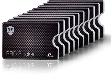 AMAZY Protezione rfid nfc in PVC (10 pezzi) - Protezione al 100% contro il furto d'identità e di dati - Rfid protection card extra-robusti in plastica per carte di credito debito e d'identità.
