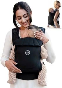 Grownsy Babytrage, Ein-Klick-Schnalle für Einfaches Anlegen, Bequemer Träger von Neugeborenem bis Kleinkind mit Kopfstütze (3-20kg, 3-24Monate), Ergonomisch & Leicht (Schwarz)