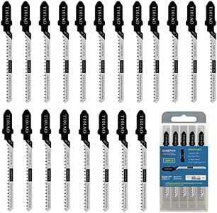 Jigsaw Blades T Shank 20PCS T101AO with Case, Compatible with Dewalt Bosch Black and Decker Jig Saw Blades Set for Wood, 3 in. 20 TPI Curved & Scrolling Fine Finish Cuts