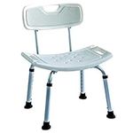 Deluxe Height Adjustable Aluminium Bath/Shower Chair With Back and shower head holder ECSS02A