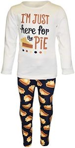 Unique Baby Girls Here For The Pie 2pc Thanksgiving Legging Set (7, Pie)