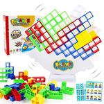 48Pcs Swing Stack High Child Balance Building Toy, Stacking Blocks Balance Game, DIY Assembling Versatile Toy Board Table Games, Brain Game Building Block Intelligence Educational Gift for 3+ Year Old