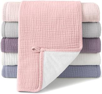 Bearmoss 100% Cotton Muslin Burp Cloths Sets 6 Pack 20x10inch Large Burping Clothes Extra Soft Absorbent for Newborn Unisex Baby Girls and Boys (Spring)