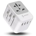 Universal Travel Adapter–Fast Charging Travel Adapter for UK,EU,Australia, USA, Japan–High Capacity 10A International Travel Adapter with 4USB Ports 3A and 1C–Multi Plug Outlet for Over 160 Countries