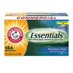 Arm & Hammer 3320000102 Essentials Dryer Sheets, Mountain Rain, 144 Sheets/Box, 6 Boxes/Carton