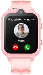 Reloj Inteligente GPS y Llamadas, Smartwatch Teléfono Reloj 4G con WiFi Videollamada SOS Clase Modo Notificación de Vibración, Regalos para Niños y Niñas 5-12 Años (Rosa)