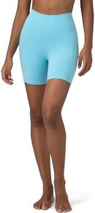 Colorfulkoala Women's High Waisted Biker Shorts with Pockets 6" Inseam Workout & Yoga Tights(XS, Sky Blue)