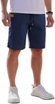 COOFANDY Mens Casual Flat Front Shorts Elastic Waist Sport Shorts Big and Tall Workout Shorts Navy Blue