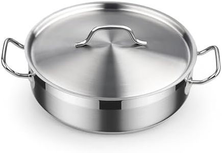 Cooks Standard Deep Sauté Pan with Lid, 4-Quart Professional Deep Frying Pan 18/10 Stainless Steel Chef’s All Purpose Pan with Cover, Compatible with All Stovetops