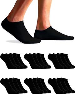 topline 12 Paia Calzini Uomo Corti e Calzini Donna Corti - Fantasmini Uomo e Fantasmini Donna - Calzini uomo e Calzini Donna in Cotone e Traspiranti (35-40, Nero (12 Paia))