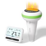 INKBIRD WiFi Pool Thermometer Set IBS-P03R+IM-03-W, Indoor Outdoor Temperature Humidity Monitor with Weather Info, UV Index, Temperature and Humidity Alarms (UK Plug)