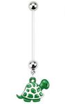 Bio Flex Pregnancy Navel Ring with Turtle Dangle Ring Belly Button Ring