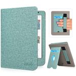 JKhandy Stand Case for Kobo Clara BW/Colour 6 Inch 2024 Release, Premium PU Leather Sleeve Cover with Card Slot, Hand Strap and Atuo Sleep/Wake, Agave Green