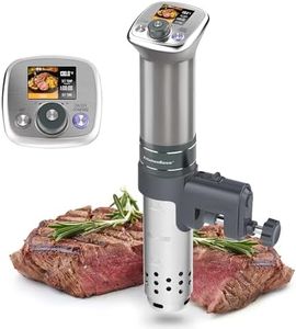 KitchenBoss Sous Vide Cooker Machine: Ultra-Quiet Built-in LCD Recipes IPX7 Waterproof Circulator Cooker Brushless DC Motor 1100 Watts Immersion Circulator Sous Vide Cooking Machine G320, Silver