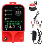 Electric Fence Energiser 6.2 Miles Electric Fence Charger 2J Output High Voltage Pulse Controller for Livestock,Large Animals,Cattle,Horse,Sheep (with Alarm)